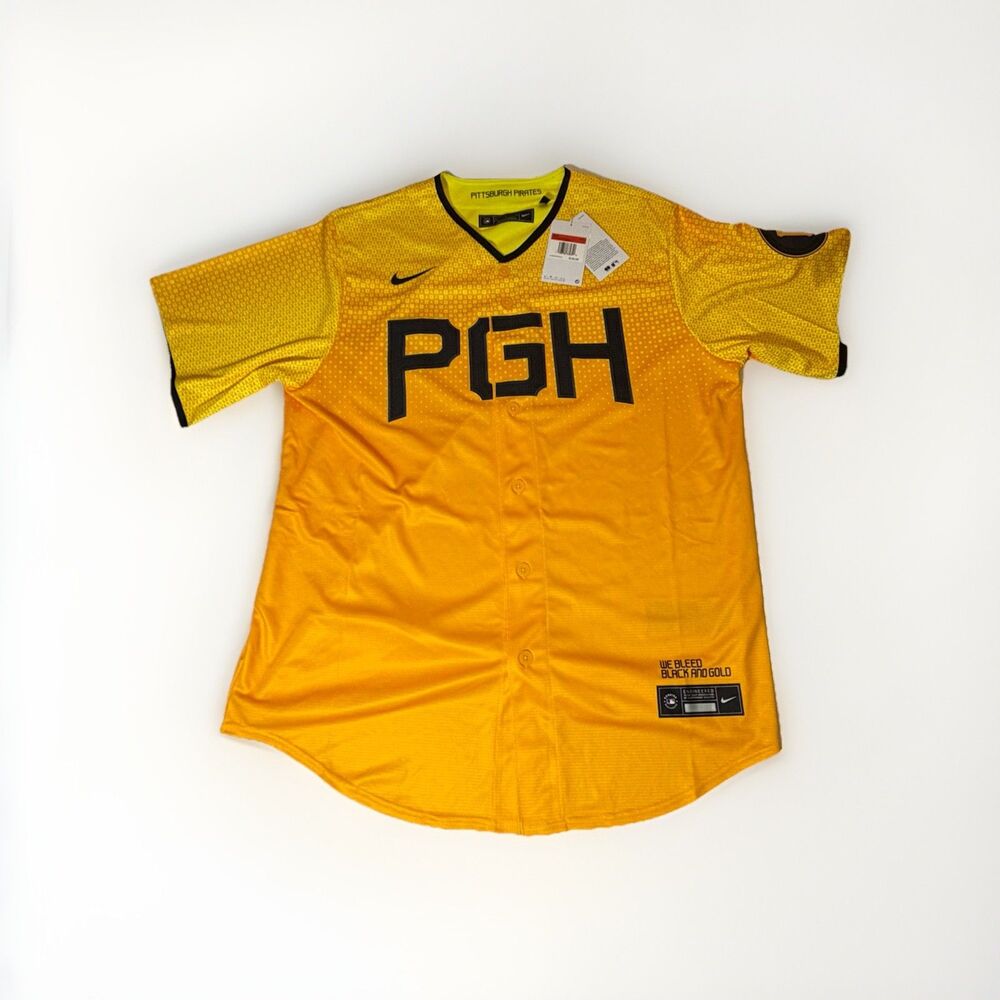 NWT Nike Pittsburgh Pirates City Connect PGH Gold Jersey Men’s Large MLB